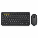 Logitech K380 Multi-Device Bluetooth Keyboard & Wireless Mouse Combo – Black